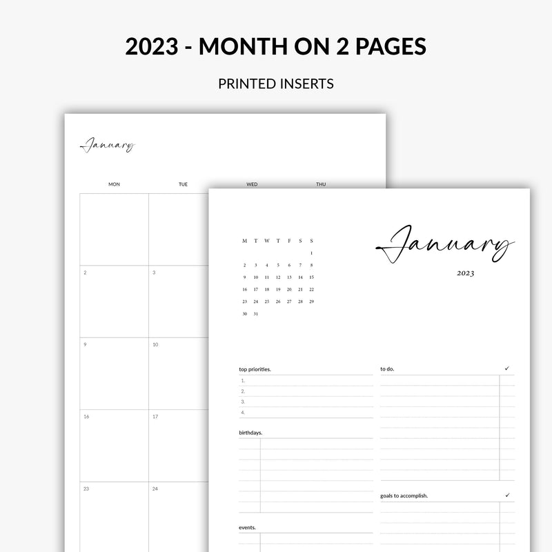 2023 month on two pages planner