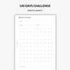 100 days challenge habit tracker sheets