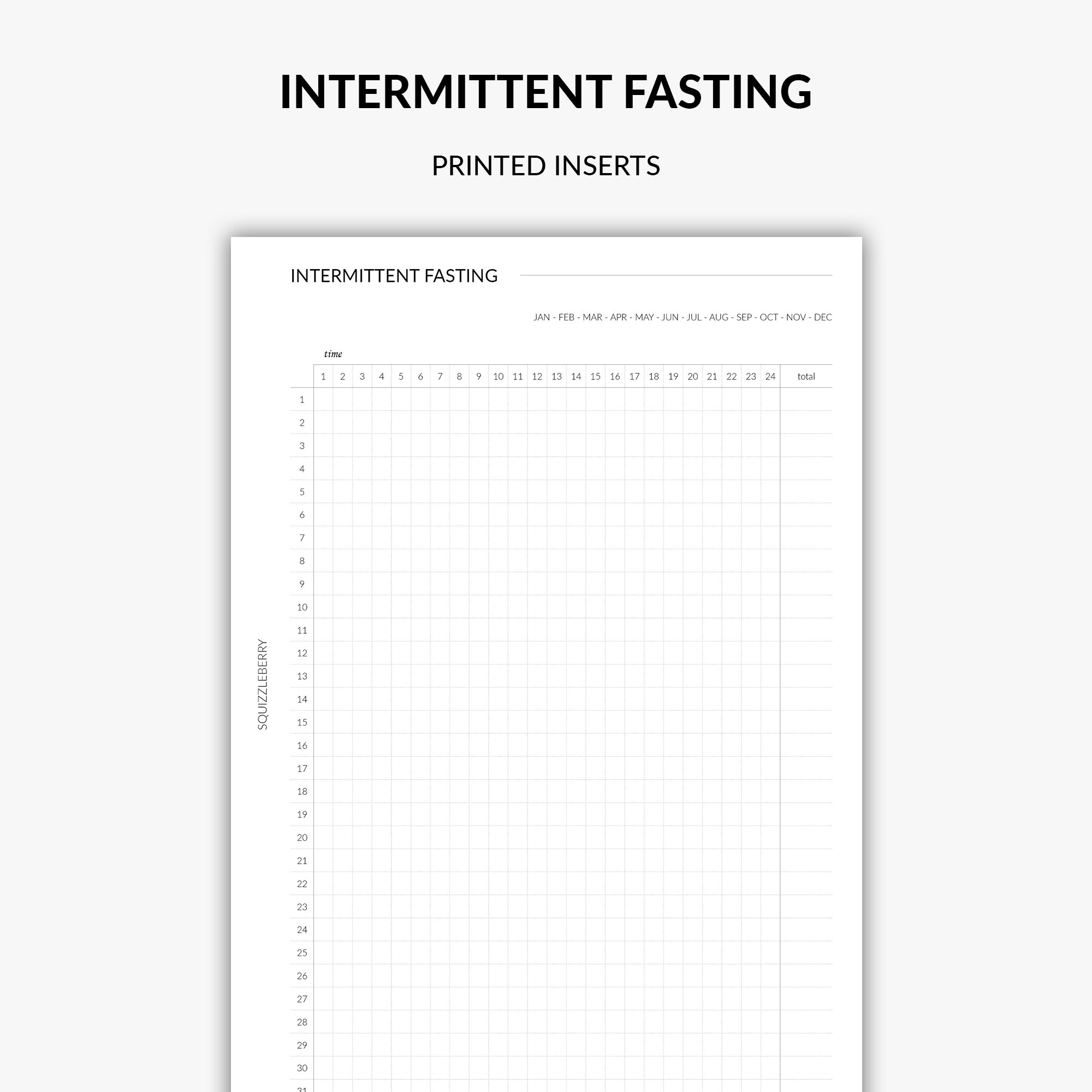 intermittent fasting tracker planner by Squizzleberry