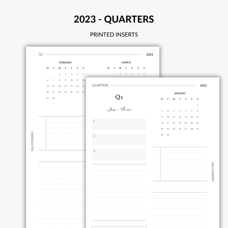 2023 quarterly planner at a glance for goals