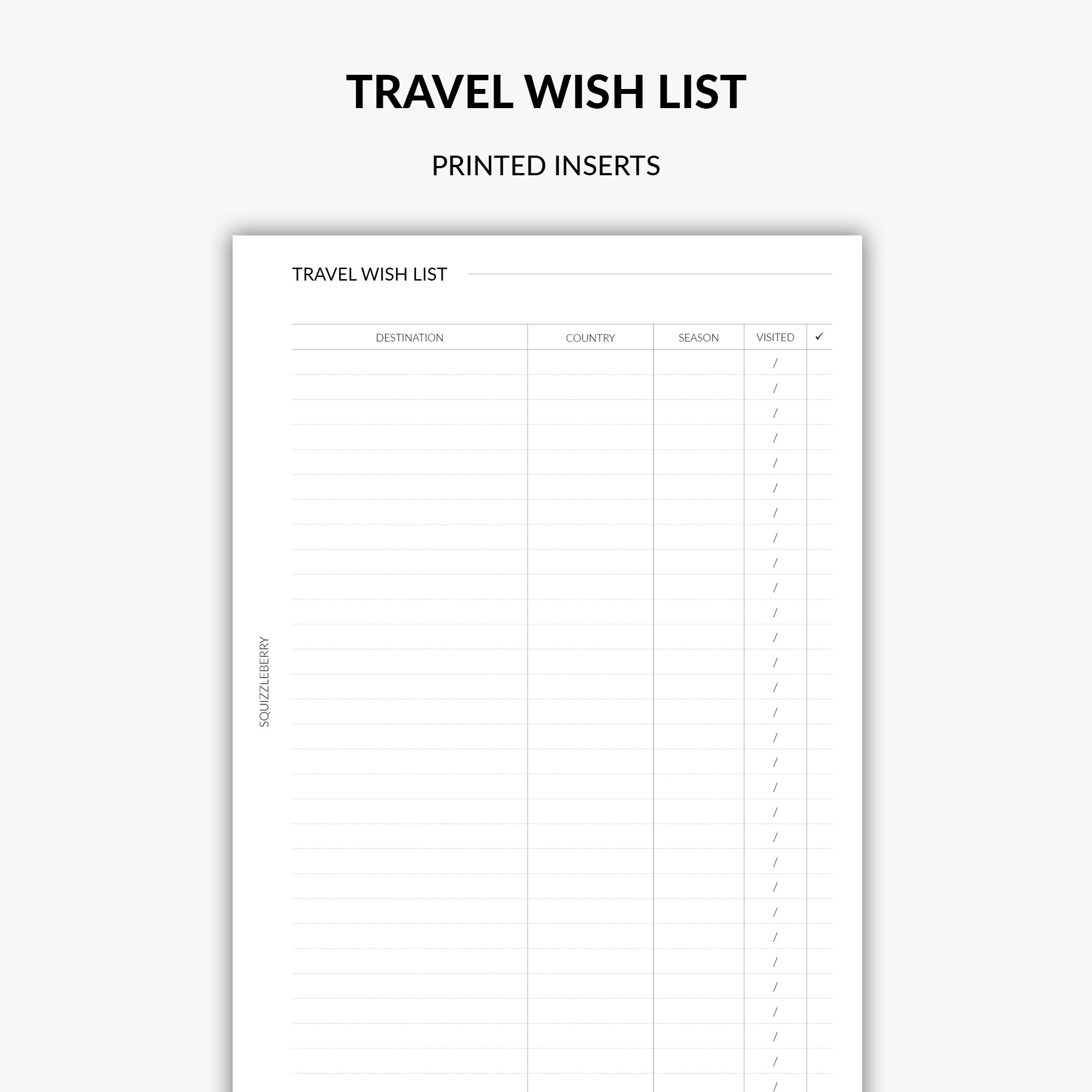 Travel Wish List