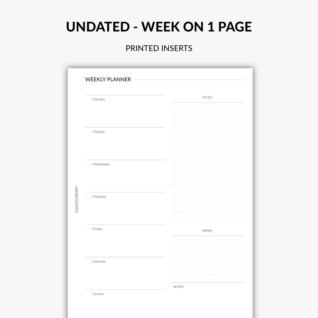 Week on 1 Page - Undated – SquizzleBerry