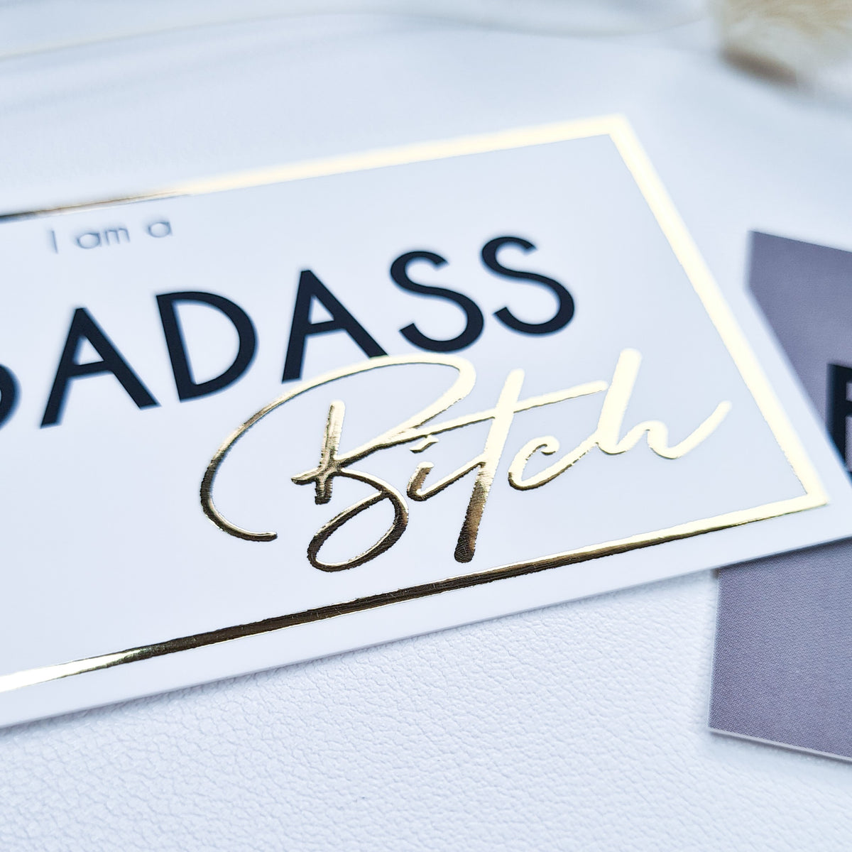 Badass Bitch - Gold - Pocket Card | SquizzleBerry