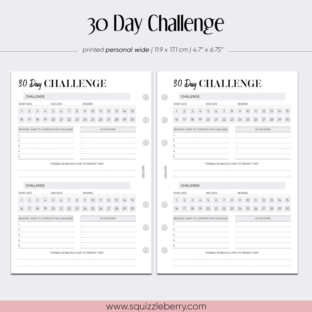 30 Day Challenge - Personal Wide | SquizzleBerry