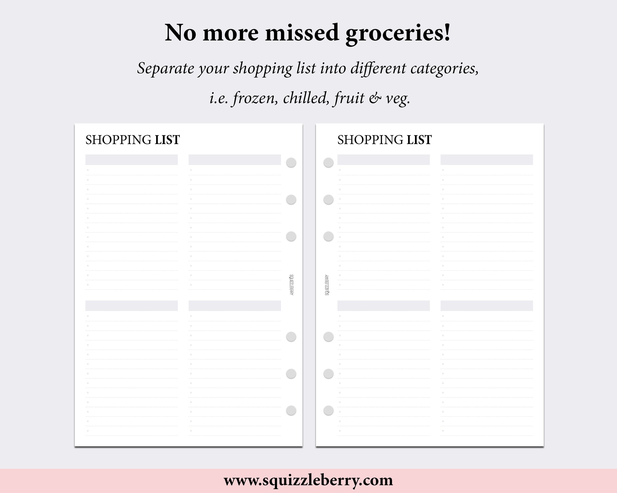 Shopping List - A5 | SquizzleBerry