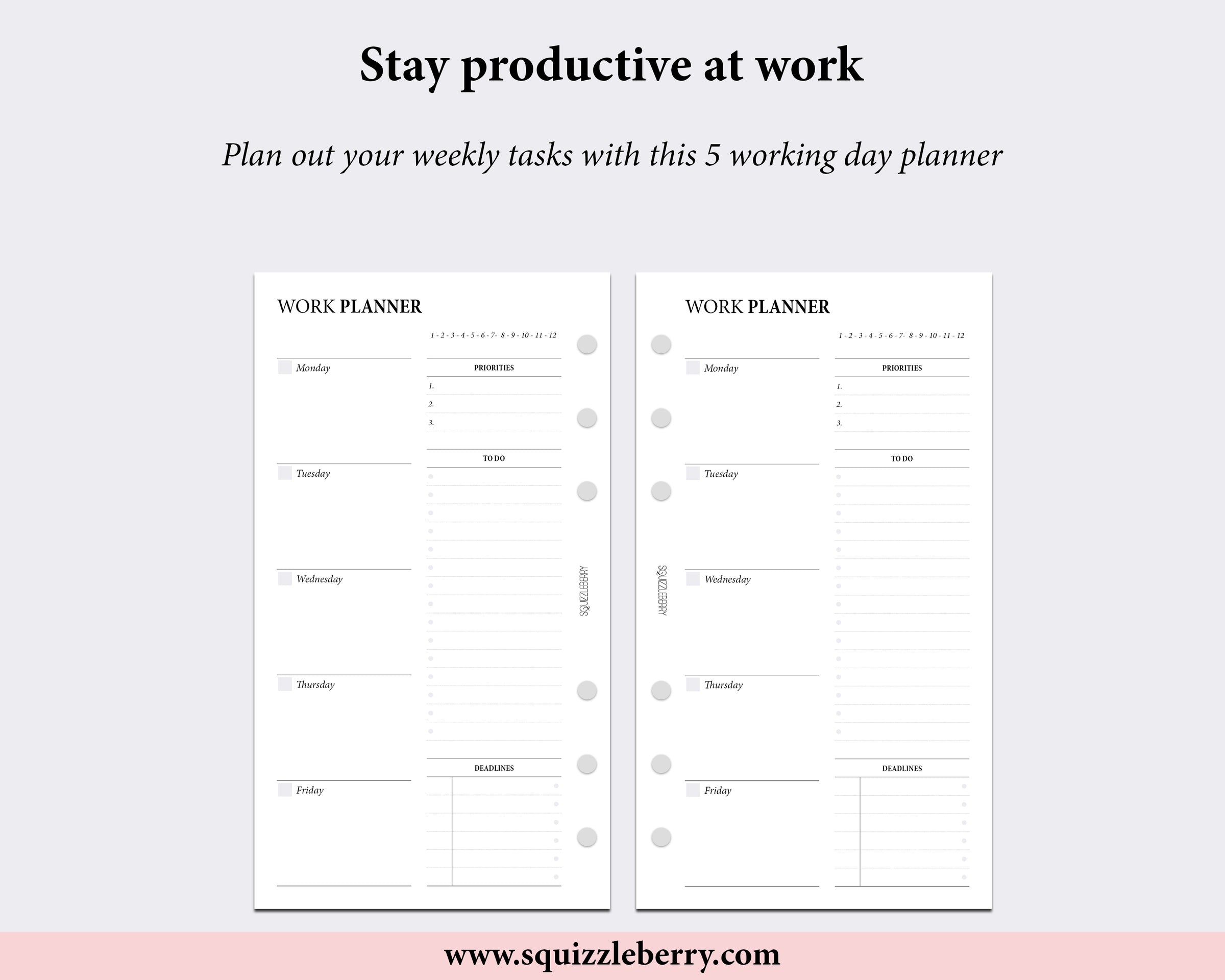 Work Planner - Personal | SquizzleBerry