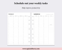 Weekly Schedule - A5 - Undated | SquizzleBerry