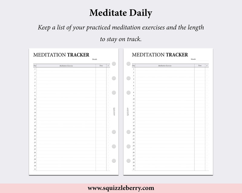 Meditation Tracker - A5 | SquizzleBerry