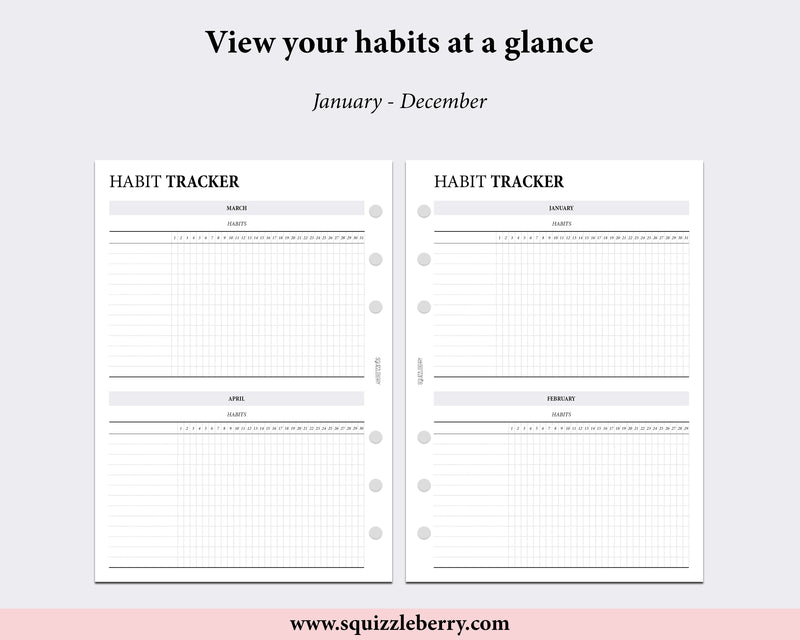 Monthly Habits - A5 | SquizzleBerry