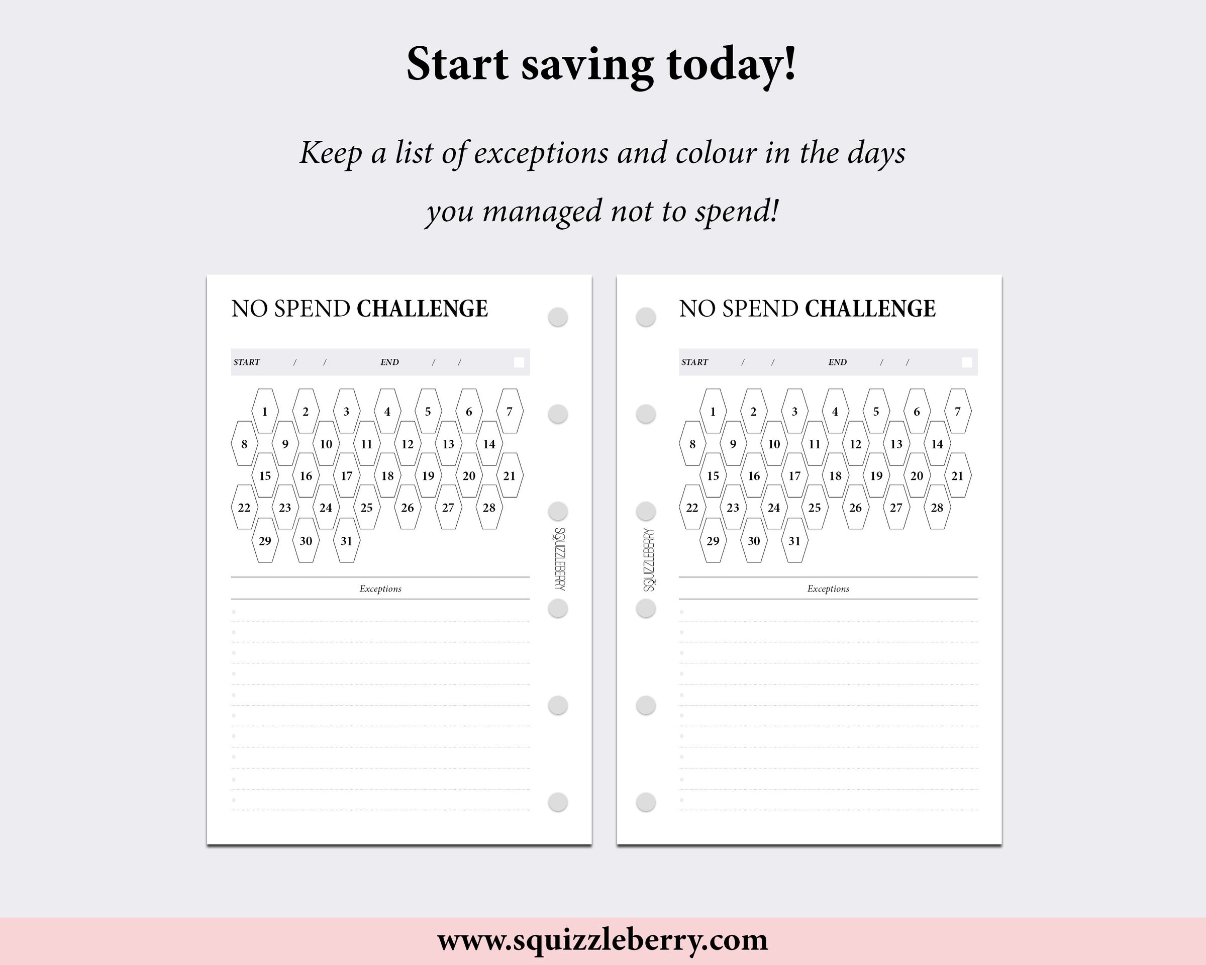 No Spend Challenge - Pocket | SquizzleBerry