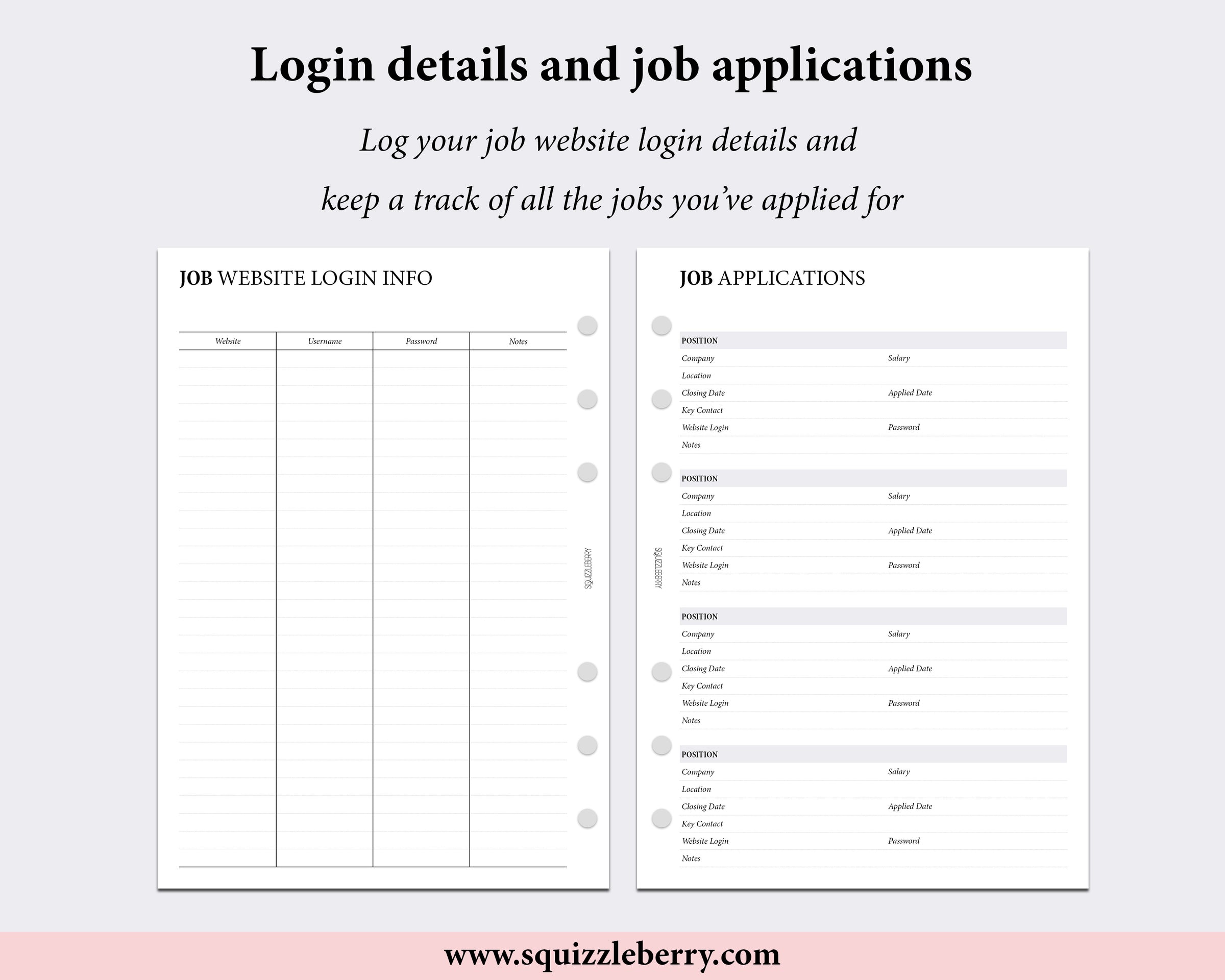 Job Search Planner Kit - A5