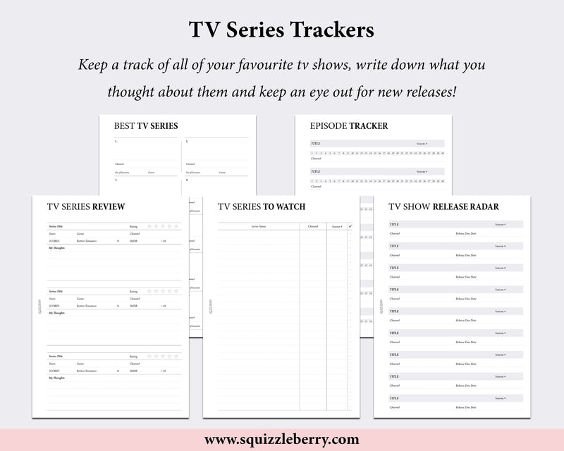 tv series tracker tv shows to watch planner inserts