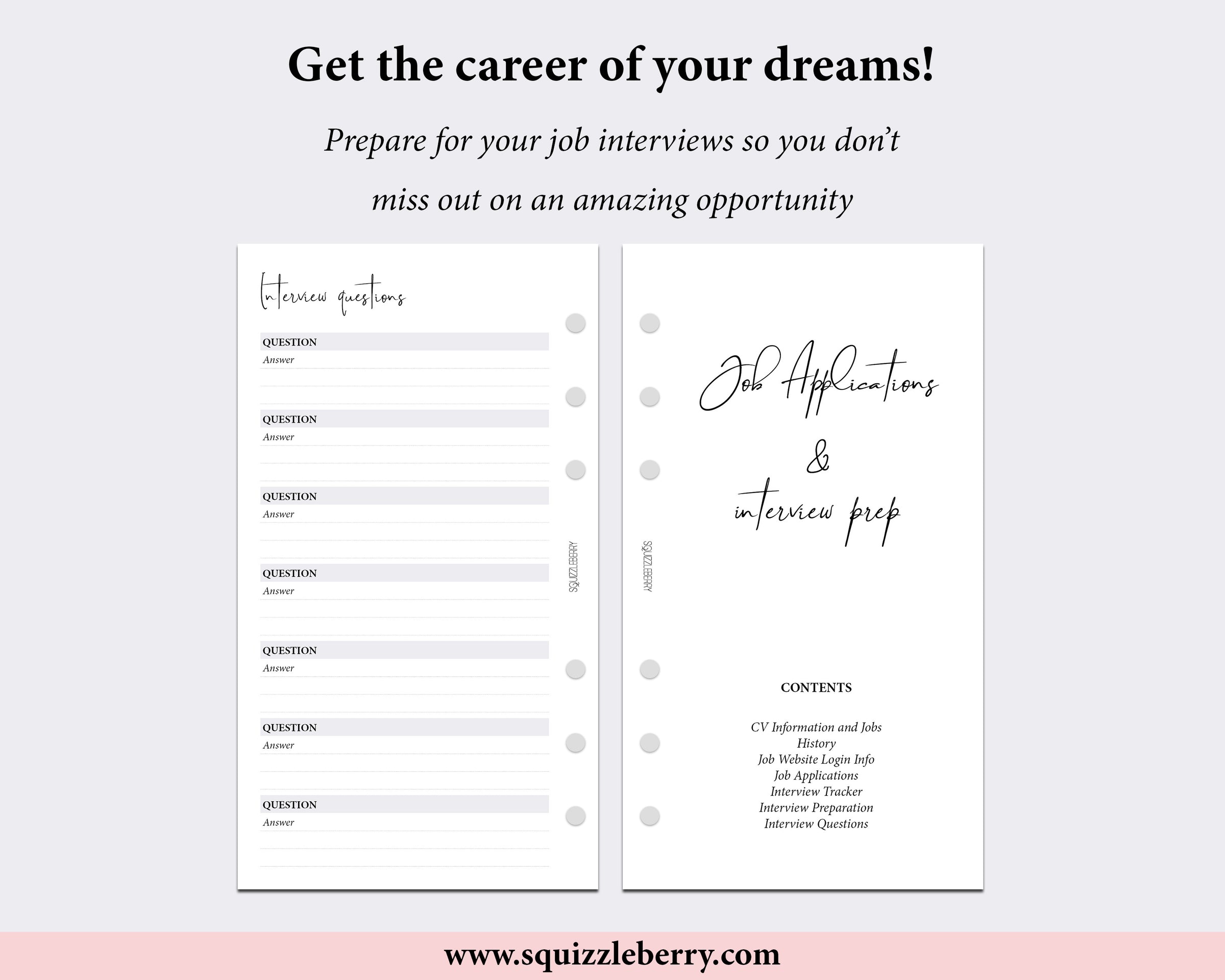 Job Search Planner Kit - Personal | SquizzleBerry
