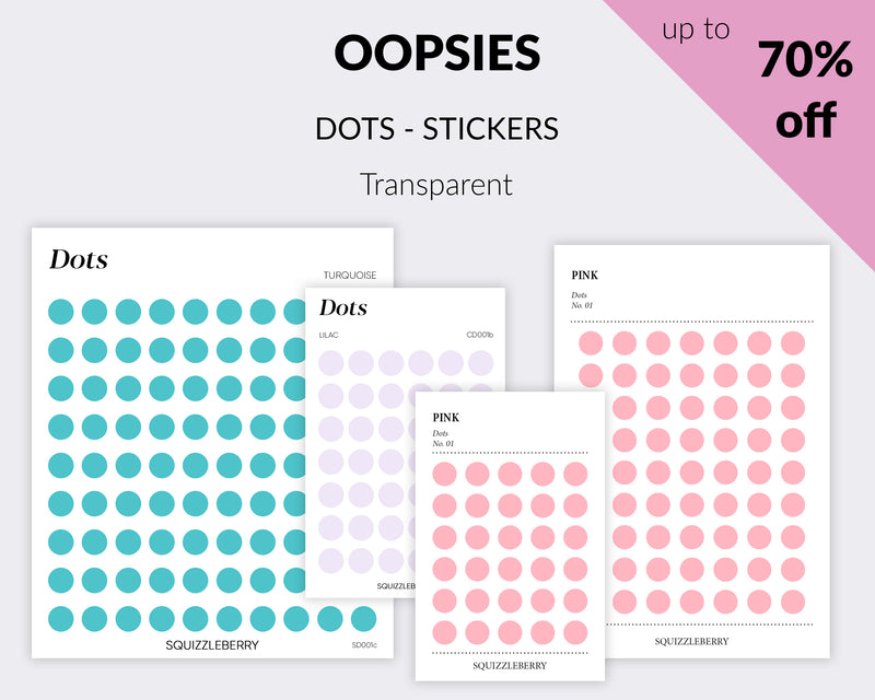 OOPSIE - DOTS - Transparent - Stickers