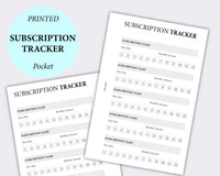 pocket planner inserts subscription tracker planning
