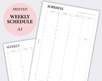 weekly planner schedule a5 inserts
