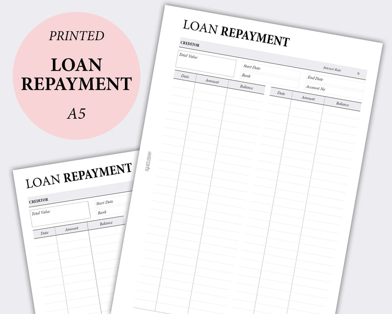 minimal loan repayment finance tracker planner