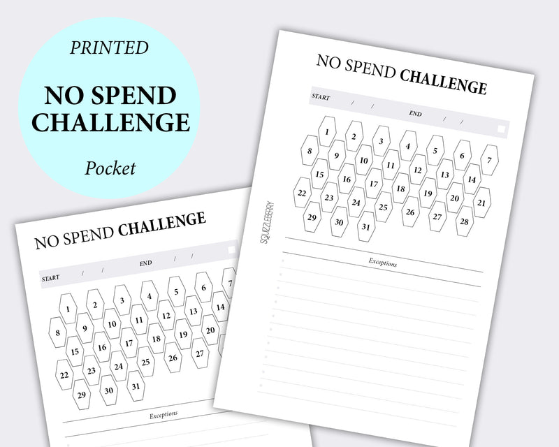 minimalist no spend challenge pocket planner inserts