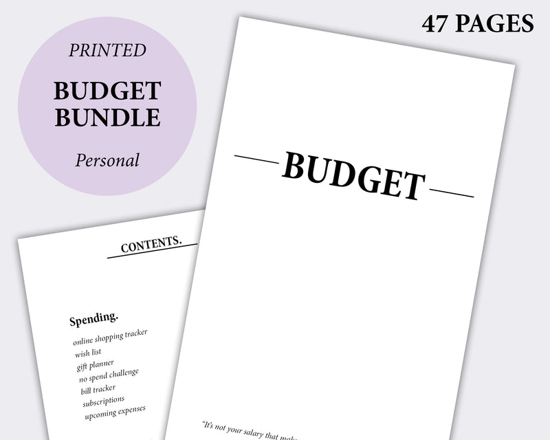 minimalist planner budget bundle personal size inserts