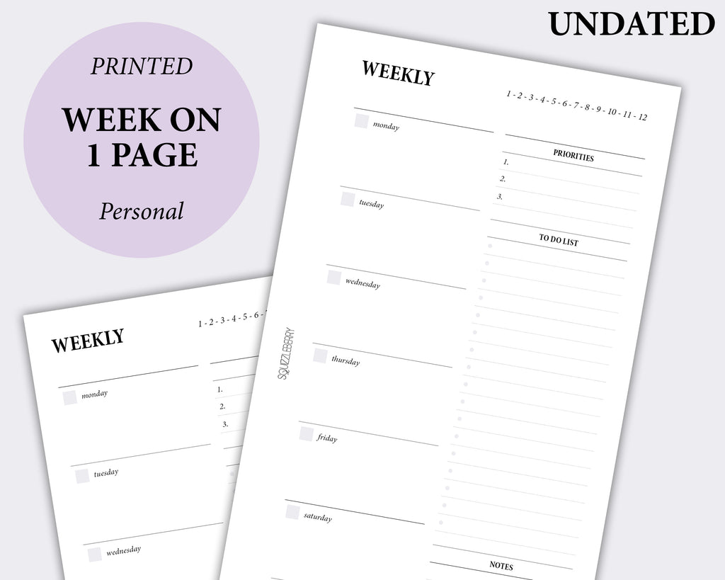 Week on 1 Page - Personal - Undated – SquizzleBerry