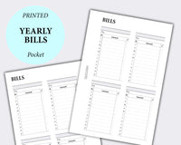 Yearly Bills Tracker - Pocket | SquizzleBerry