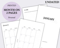 Month on 2 Pages - Personal - Undated | SquizzleBerry