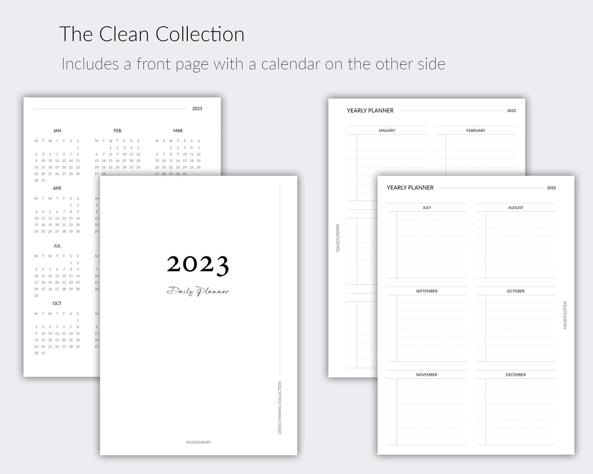 minimal 2023 planner inserts