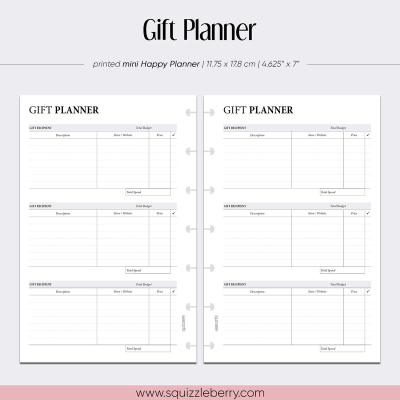 Gift Planner - Mini HP | SquizzleBerry