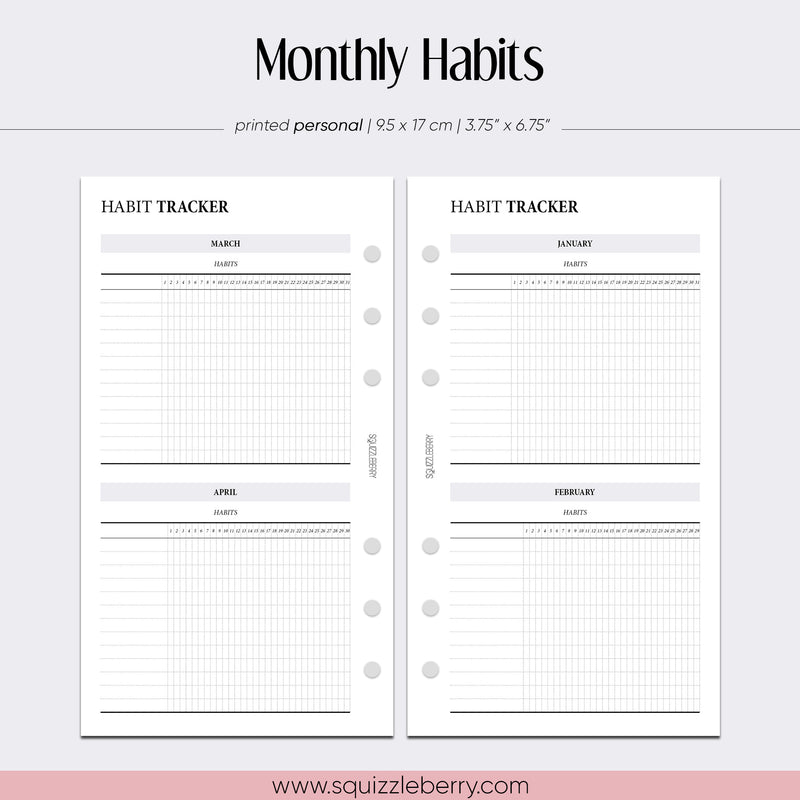 Monthly Habits - Personal | SquizzleBerry