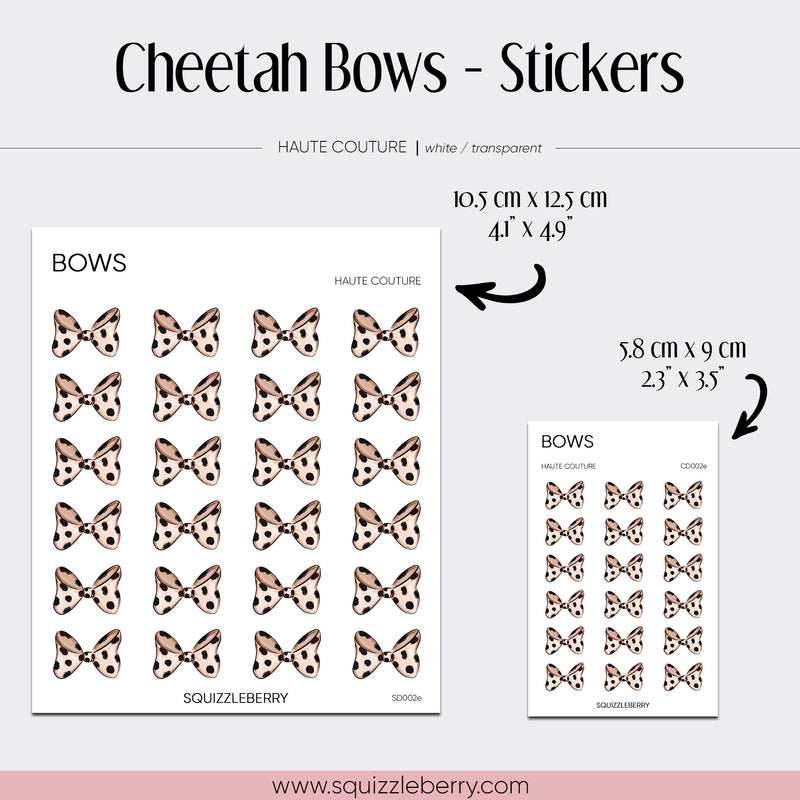 Cheetah Bows - Stickers | SquizzleBerry