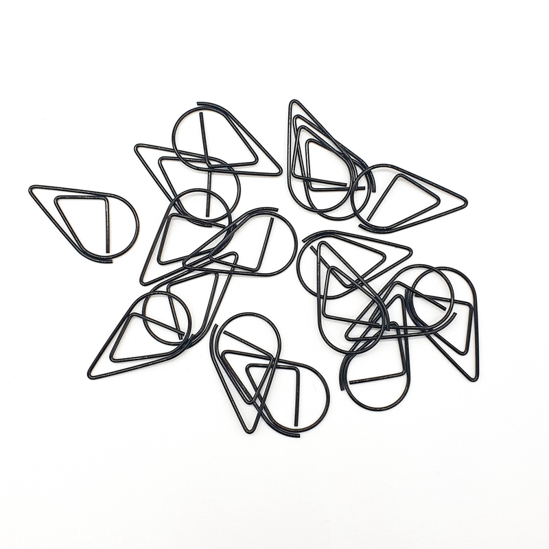 Black - Tear Drop - Paper Clips | SquizzleBerry