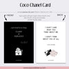 Coco Chanel A6 Card | SquizzleBerry