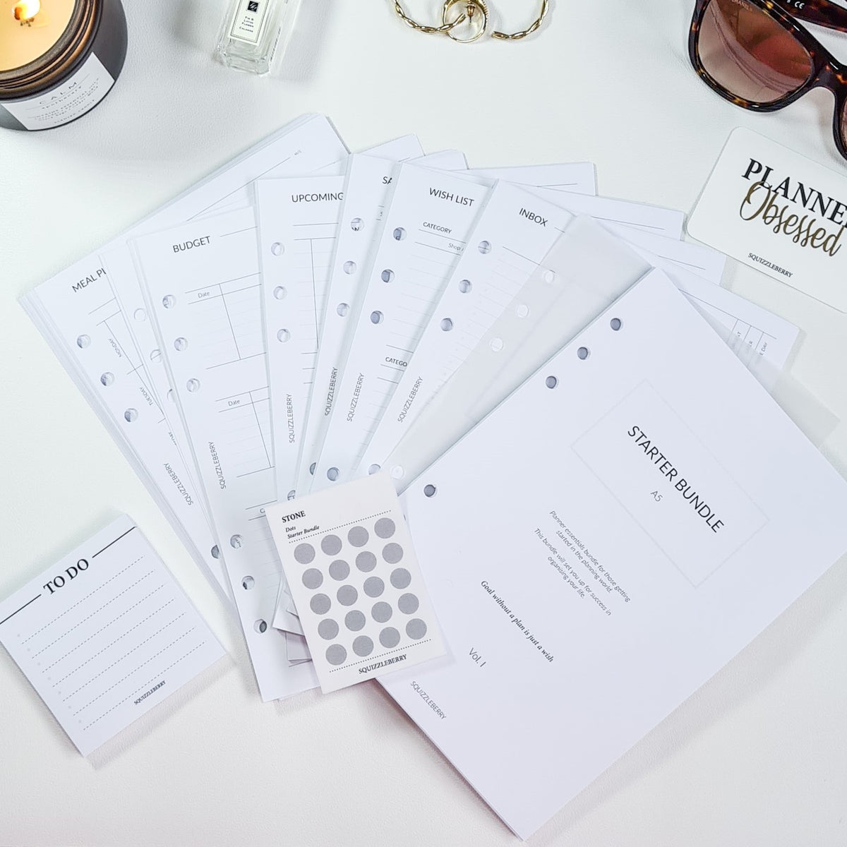 Planner starter bundle in minimalist style