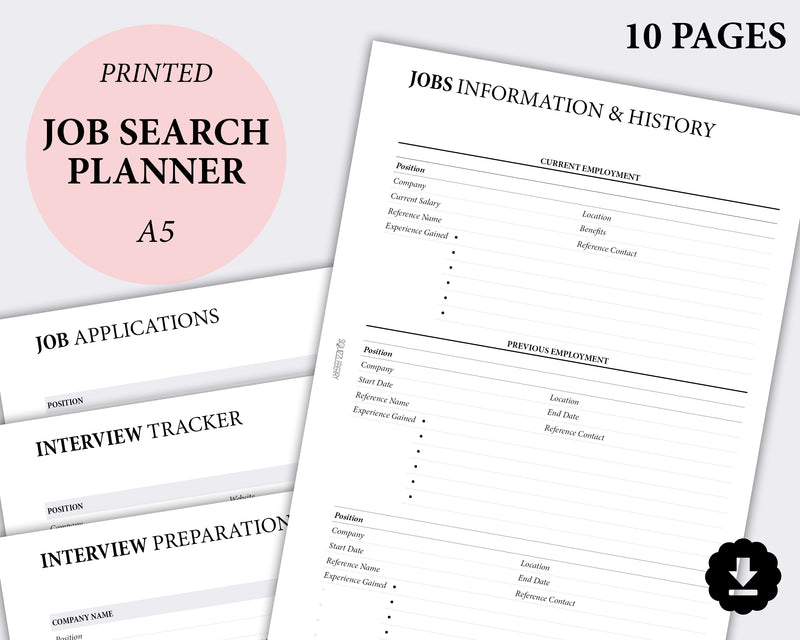 Job Search Planner Kit - A5