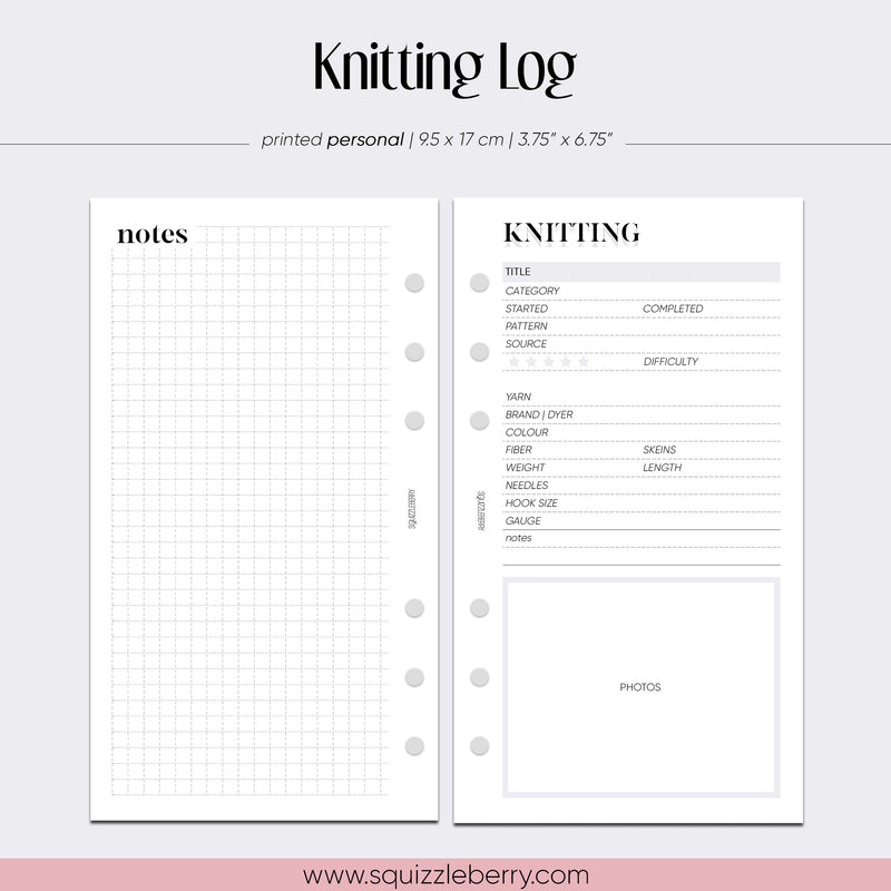 Knitting Log - Personal | SquizzleBerry