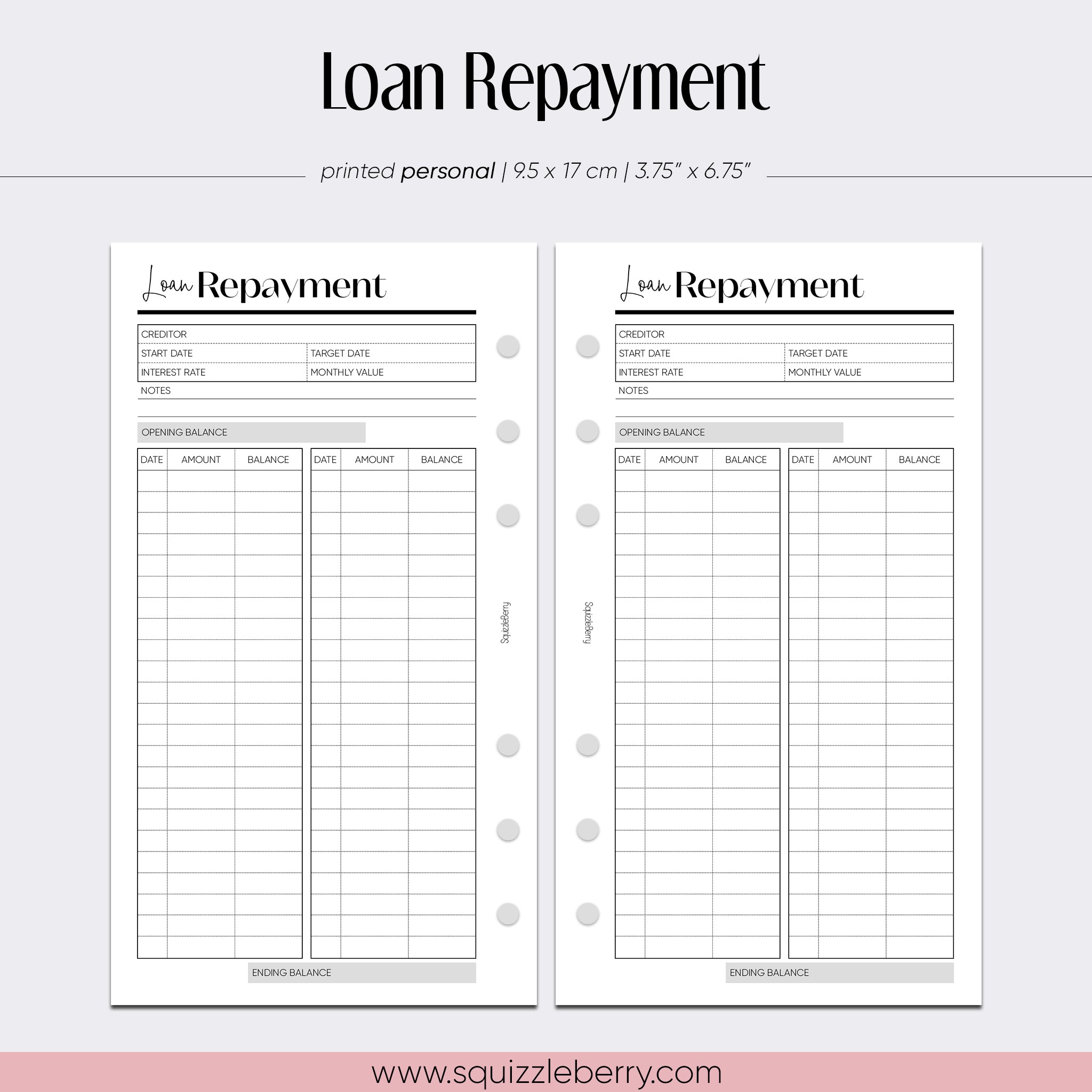 Loan Repayment - Personal | SquizzleBerry