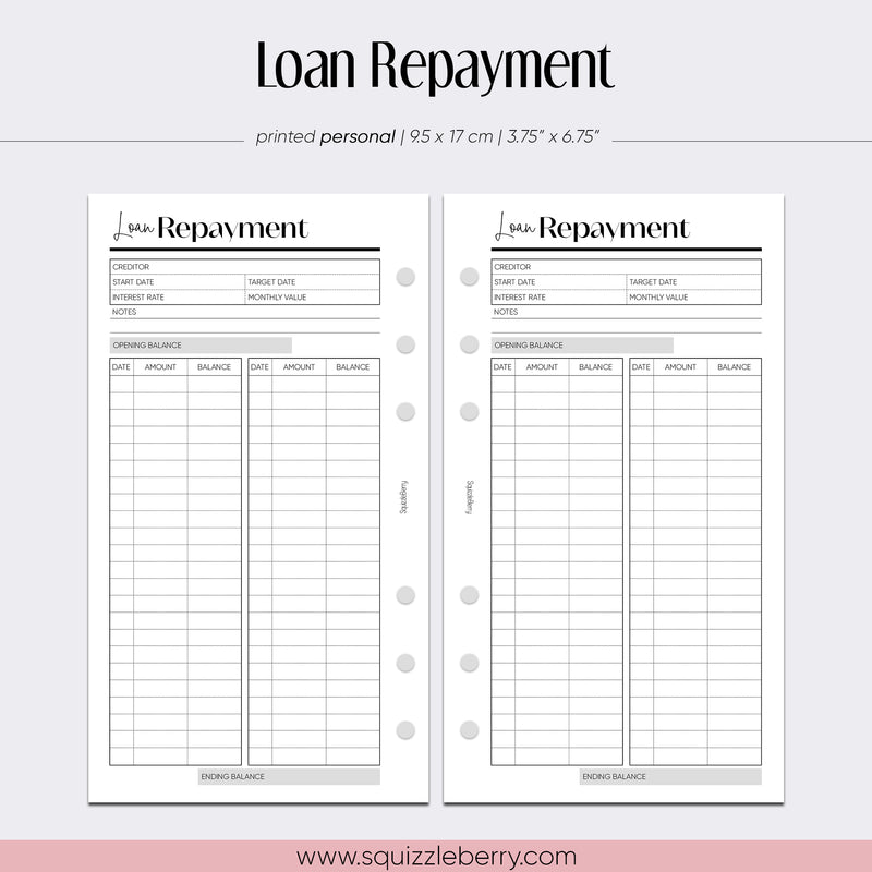 Loan Repayment - Personal | SquizzleBerry