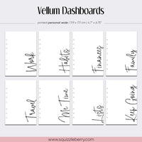 Transparent Vellum Dashboards - Personal Wide | SquizzleBerry