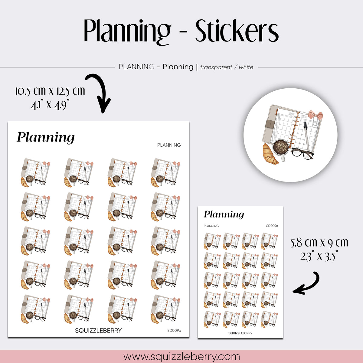 Planning Organiser - Stickers | SquizzleBerry