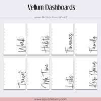 Transparent Vellum Dashboards - A5 | SquizzleBerry
