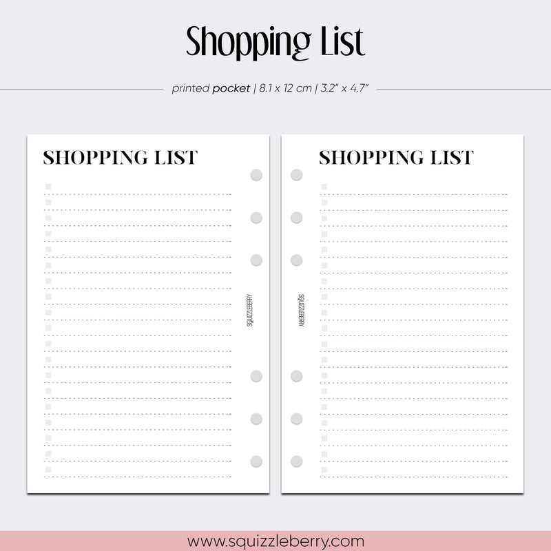 Shopping List - Pocket | SquizzleBerry