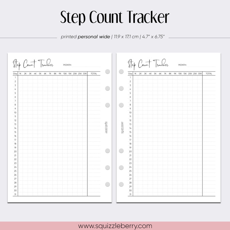 Step Count Tracker - Personal Wide | SquizzleBerry