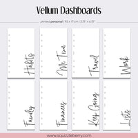 Transparent Vellum Dashboards - Personal | SquizzleBerry