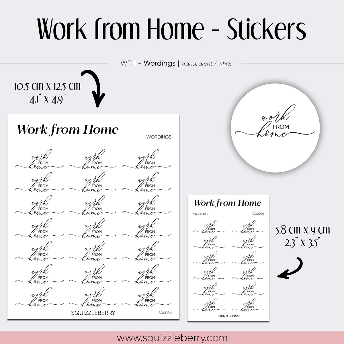 Work From Home - Stickers | SquizzleBerry