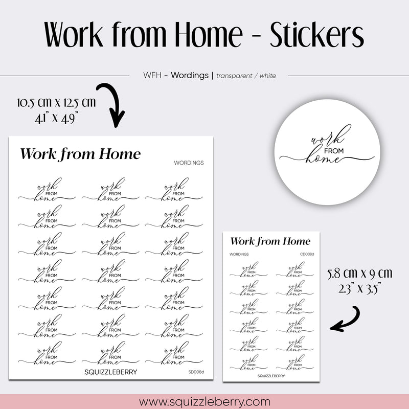Work From Home - Stickers | SquizzleBerry